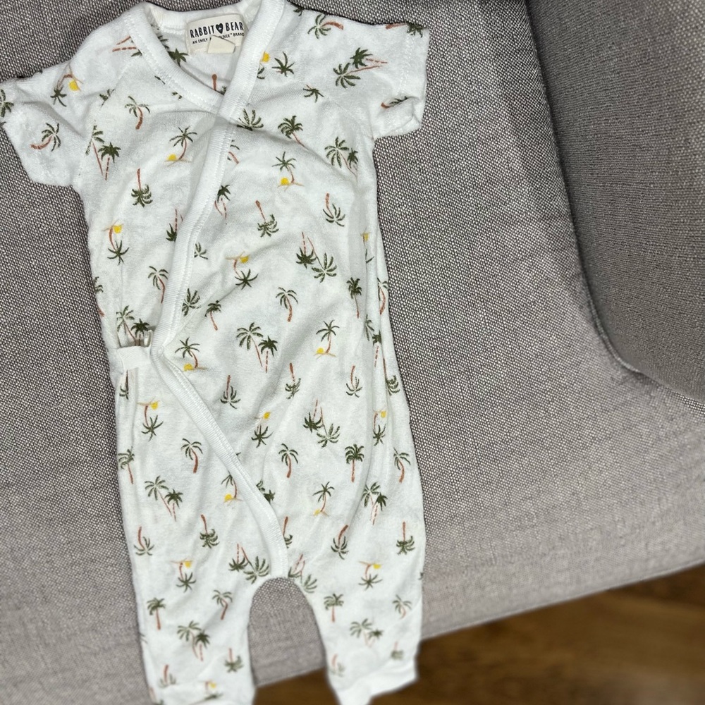 Rabbit&Bear Palm Tree Short Sleeve Onesie